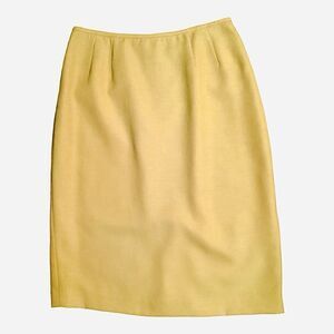 Women's Stretch-Crepe Back-Vent Lined  Pencil Skirt Yellow Size 4
